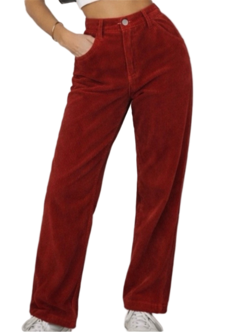 Judy Blue Red Corduroy Pants Size 25 NWT High Rise Straight Leg Stretch